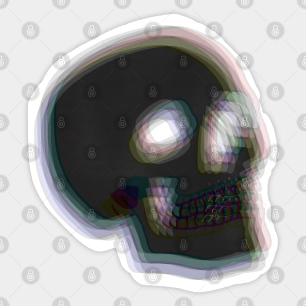 Blurry Black 3D Skull Sticker by JuneNostalgia